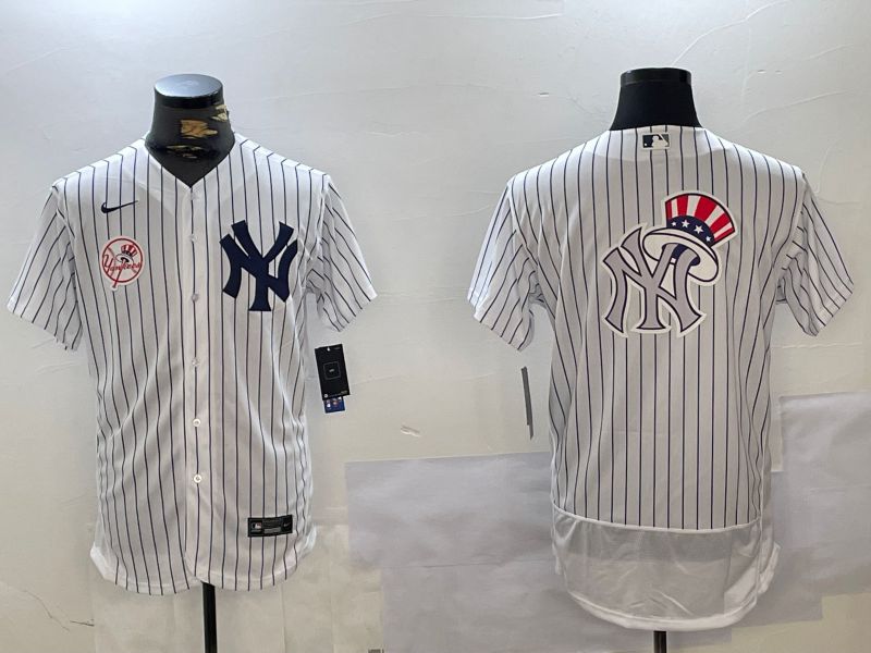 Men New York Yankees Blank White stripe Elite 2024 Nike MLB Jersey style 101610->new york yankees->MLB Jersey